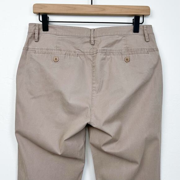 Eileen Fisher Khaki Stretch Zipper Fly Straight Leg Pants - Picture 6 of 8
